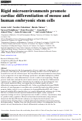Cover page: Rigid microenvironments promote cardiac differentiation of mouse and human embryonic stem cells