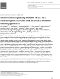 Cover page: Whole-exome sequencing revealed HKDC1 as a candidate gene associated with autosomal-recessive retinitis pigmentosa.