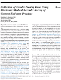 Cover page: Collection of Gender Identity Data Using Electronic Medical Records: Survey of Current End-user Practices