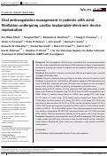 Cover page: Oral anticoagulation management in patients with atrial fibrillation undergoing cardiac implantable electronic device implantation