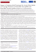 Cover page: Impact of Antimicrobial Treatment for Acute Otitis Media on Carriage Dynamics of Penicillin-Susceptible and Penicillin-Nonsusceptible Streptococcus pneumoniae