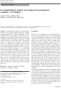 Cover page: Free-hand thoracic pedicle screws placed by neurosurgery residents: a CT analysis