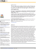 Cover page: Three-dimensionally printed surface features to anchor endoluminal spring for distraction enterogenesis