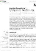 Cover page: Stimulus Contrast and Retinogeniculate Signal Processing