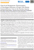 Cover page: Clinical and Metagenomic Characterization of Neurological Infections of People With Human Immunodeficiency Virus in the Peruvian Amazon.