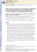 Cover page: Effect of Physical Activity Level on Biomarkers of Inflammation and Insulin Resistance Over 5 Years in Outpatients With Coronary Heart Disease (from the Heart and Soul Study)