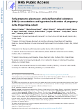 Cover page: Early-pregnancy plasma per- and polyfluoroalkyl substance (PFAS) concentrations and hypertensive disorders of pregnancy in the Project Viva cohort.