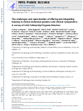 Cover page: The challenges and opportunities of offering and integrating training in clinical molecular genetics and clinical cytogenetics: A survey of LGG Fellowship Program Directors.