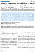 Cover page: Large Scale Comparison of Innate Responses to Viral and Bacterial Pathogens in Mouse and Macaque