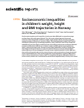 Cover page: Socioeconomic inequalities in children’s weight, height and BMI trajectories in Norway