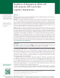 Cover page: Incidence of dementia in oldest-old with amnestic MCI and other cognitive impairments