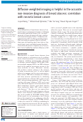 Cover page: Diffusion-weighted imaging is helpful in the accurate non-invasive diagnosis of breast abscess: correlation with necrotic breast cancer