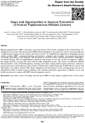 Cover page: Gaps and Opportunities to Improve Prevention of Human Papillomavirus-Related Cancers.