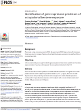 Cover page: Identification of gene expression predictors of occupational benzene exposure