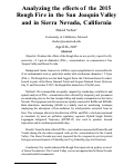 Cover page: Analyzing the effects of the 2015 Rough Fire in the San Joaquin Valley and in Sierra Nevada, California