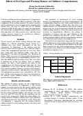 Cover page: Effects of Text Types and Working Memory on Children's Comprehension