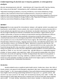 Cover page: Underreporting of alcohol use in trauma patients: A retrospective analysis.