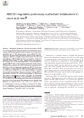 Cover page: ABCG1 regulates pulmonary surfactant metabolism in mice and men[S]