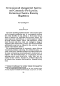 Cover page: Environmental Management Systems and Community Participation: Rethinking Chemical Industry Regulation