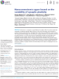 Cover page: Nanoconnectomic upper bound on the variability of synaptic plasticity