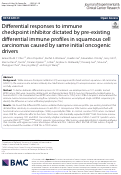 Cover page: Differential responses to immune checkpoint inhibitor dictated by pre-existing differential immune profiles in squamous cell carcinomas caused by same initial oncogenic drivers
