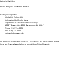 Cover page: Opioid Analgesia for Medical Abortion: A Randomized Controlled Trial.