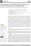 Cover page: Advancing Equity in the Farm Bill: Opportunities for the Gus Schumacher Nutrition Incentive Program (GusNIP)