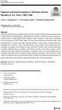 Cover page: Regional and Racial Inequality in Infectious Disease Mortality in U.S. Cities, 1900–1948