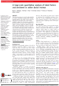 Cover page: A large-scale quantitative analysis of latent factors and sentiment in online doctor reviews