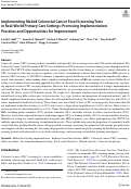 Cover page: Implementing Mailed Colorectal Cancer Fecal Screening Tests in Real-World Primary Care Settings: Promising Implementation Practices and Opportunities for Improvement