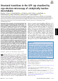Cover page: Structural transitions in the GTP cap visualized by cryo-electron microscopy of catalytically inactive microtubules