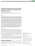 Cover page: Transfer Student Experiences and Identity Navigation in STEM: Overlapping Figured Worlds of Success