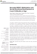 Cover page: Neonatal NR3C1 Methylation and Social-Emotional Development at 6 and 18 Months of Age