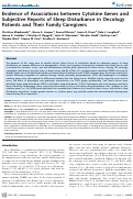 Cover page: Evidence of associations between cytokine genes and subjective reports of sleep disturbance in oncology patients and their family caregivers.