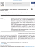 Cover page: A National Analysis of Alcohol Withdrawal Syndrome in Patients with Operative Trauma.