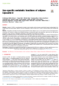 Cover page: Sex-specific metabolic functions of adipose Lipocalin-2