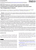 Cover page: Disease Features and Gastrointestinal Microbial Composition in Patients with Systemic Sclerosis from Two Independent Cohorts