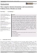 Cover page: Non‐competes, business dynamism, and concentration: Evidence from a Florida case study