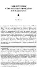 Cover page: Introduction: Global Dimensions of Indigenous Self-Determination