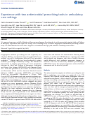 Cover page: Experience with two antimicrobial prescribing tools in ambulatory care settings