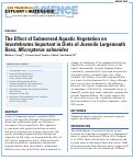 Cover page: The Effect of Submersed Aquatic Vegetation on Invertebrates Important in Diets of Juvenile Largemouth Bass Micropterus salmoides