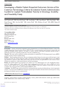 Cover page: Developing a Mobile Patient-Reported Outcomes Version of the Common Terminology Criteria for Adverse Events Administration System to Capture Postradiation Toxicity in Oncology: Usability and Feasibility Study