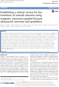 Cover page: Establishing a clinical service for the treatment of osteoid osteoma using magnetic resonance-guided focused ultrasound: overview and guidelines