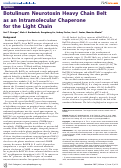 Cover page: Botulinum Neurotoxin Heavy Chain Belt as an Intramolecular Chaperone for the Light Chain