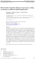 Cover page: Heat-transfer dynamics during cryogen spray cooling of substrate at different initial temperatures