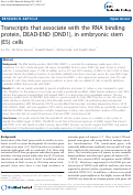 Cover page: Transcripts that associate with the RNA binding protein, DEAD-END (DND1), in embryonic stem (ES) cells