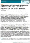 Cover page: Answer ALS, a large-scale resource for sporadic and familial ALS combining clinical and multi-omics data from induced pluripotent cell lines