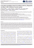 Cover page: Long-term population trend of northern anchovy (Engraulis mordax) in the California Current system