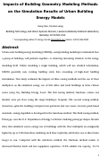 Cover page: Impacts of building geometry modeling methods on the simulation results of urban building energy models
