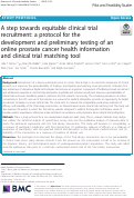 Cover page: A step towards equitable clinical trial recruitment: a protocol for the development and preliminary testing of an online prostate cancer health information and clinical trial matching tool